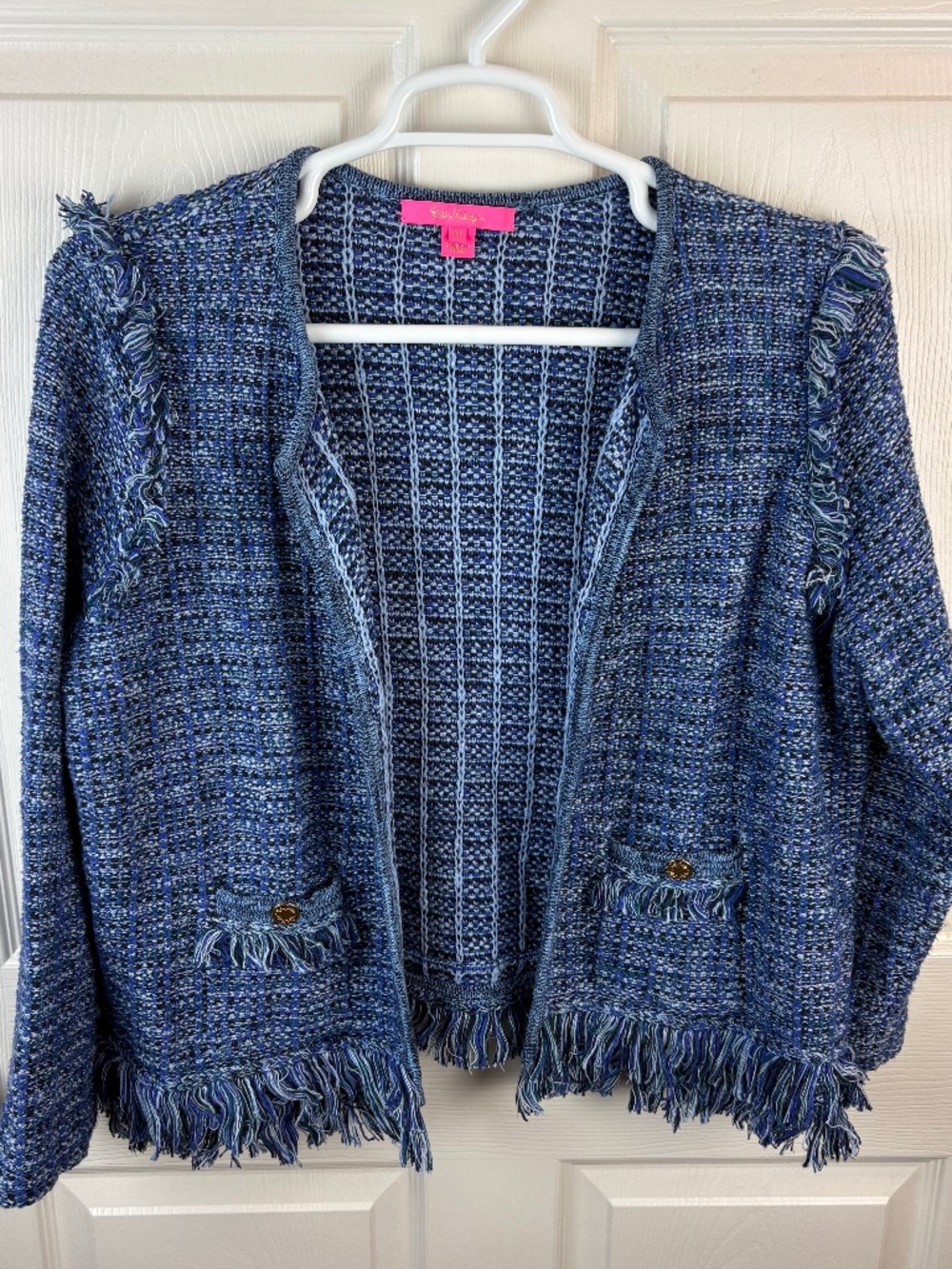 Lilly Pulitzer Simora Open Front Tweed Cardigan Sweater